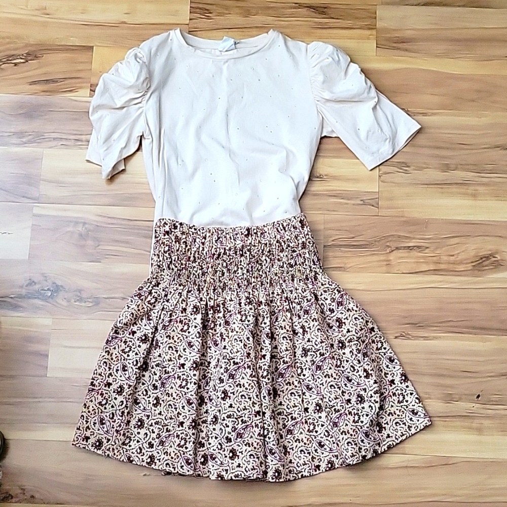 Zara cream top with Zara skirt
